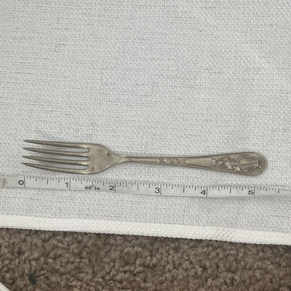 Vintage Little Bo Peep Rustless Nickel Silver Sheffield England Fork M.B. LTD